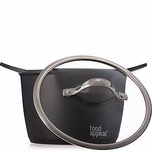 לויזון מרקט,סיר 22 ס"מ גבוה 4.8 ליטר שחור שיש black marble פוד אפיל FOOD APPEAL,91