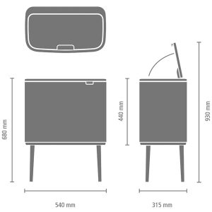 לויזון מרקט,BO פח טאץ 36 ליטר, פלטינום Brabantia,