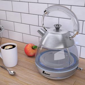 לויזון מרקט,קומקום חשמלי זכוכית נשלף עם מעטפת נירוסטה דגם SE-930 סלמור SELMOR,102