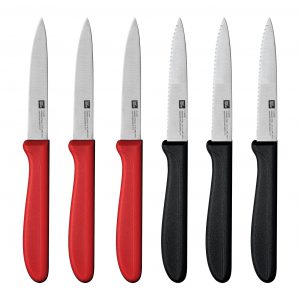 לויזון מרקט,מארז 6 סכיני ירקות שחור\אדום CLASSIC פוד אפיל Food appeal,