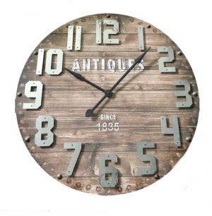 לויזון מרקט,שעון קיר דגם מלאכה מעץ ספרות מתכת,