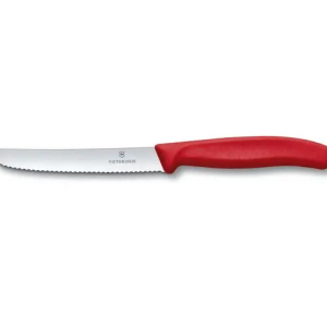 לויזון מרקט,סכין ירקות להב מעוגל משונן 11 ס"מ אדום VICTORINOX ויקטורינוקס,