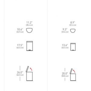לויזון מרקט,פח דוושה חצי עגול קטן 6 ליטר לבן סימפלהיומן Simplehuman,106