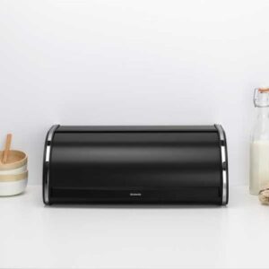 לויזון מרקט,ארגז לחם גדול שחור מט - מכסה מתגלגל Brabantia ברבנטיה,105