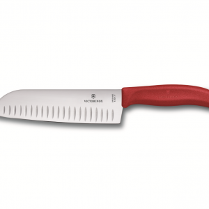 לויזון מרקט,סכין סנטוקו 17 ס"מ להב מחורץ Swiss Classic אדום VICTORINOX ויקטורינוקס,114