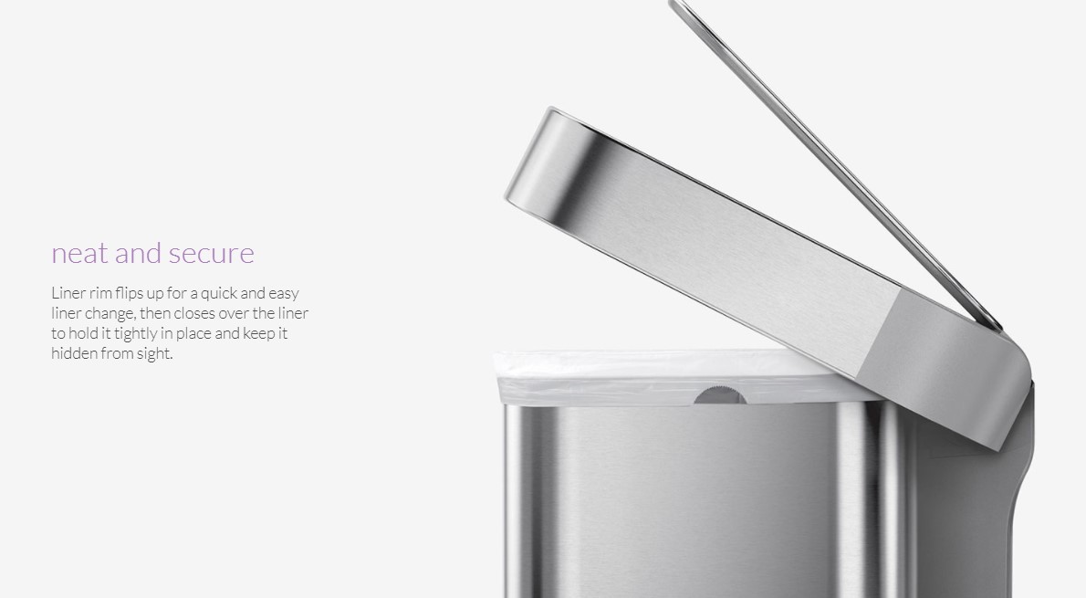 לויזון מרקט,פח דוושה רחבה מלבני נירוסטה 45 ליטר סימפלהיומן Simplehuman, לויזון מרקט,פח דוושה רחבה מלבני נירוסטה 45 ליטר סימפלהיומן Simplehuman,