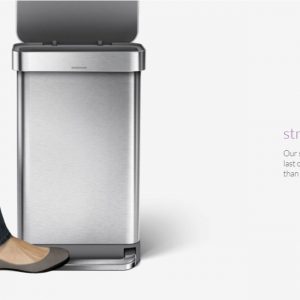 לויזון מרקט,פח דוושה רחבה מלבני נירוסטה 55 ליטר סימפלהיומן Simplehuman,106