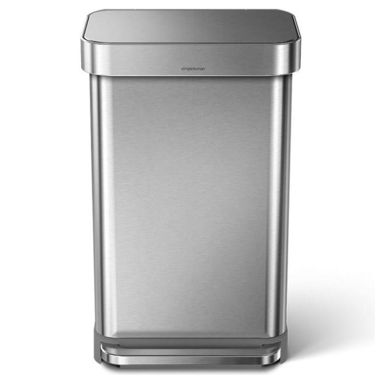 לויזון מרקט,פח דוושה רחבה מלבני נירוסטה 45 ליטר סימפלהיומן Simplehuman, לויזון מרקט,פח דוושה רחבה מלבני נירוסטה 45 ליטר סימפלהיומן Simplehuman,