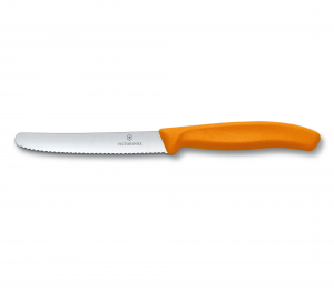 לויזון מרקט,סכין ירקות להב מעוגל משונן 11 ס"מ כתום VICTORINOX ויקטורינוקס,