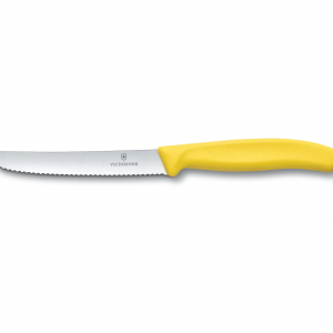 לויזון מרקט,סכין ירקות להב מעוגל משונן 11 ס"מ צהוב VICTORINOX ויקטורינוקס,