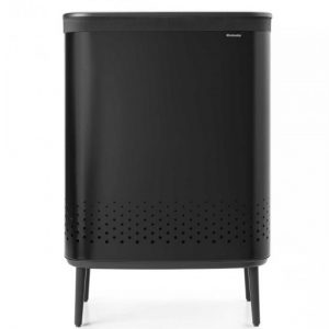 לויזון מרקט,סל כביסה BO מחולק 45+45 ליטר, שחור מט Brabantia,105