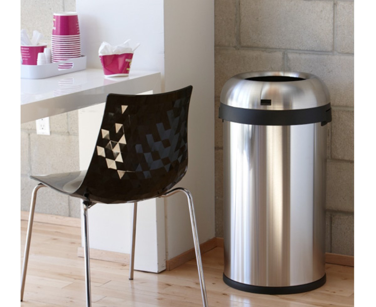 לויזון מרקט,פח פתוח עגול נירוסטה 60 ליטר סימפלהיומן Simplehuman, לויזון מרקט,פח פתוח עגול נירוסטה 60 ליטר סימפלהיומן Simplehuman,