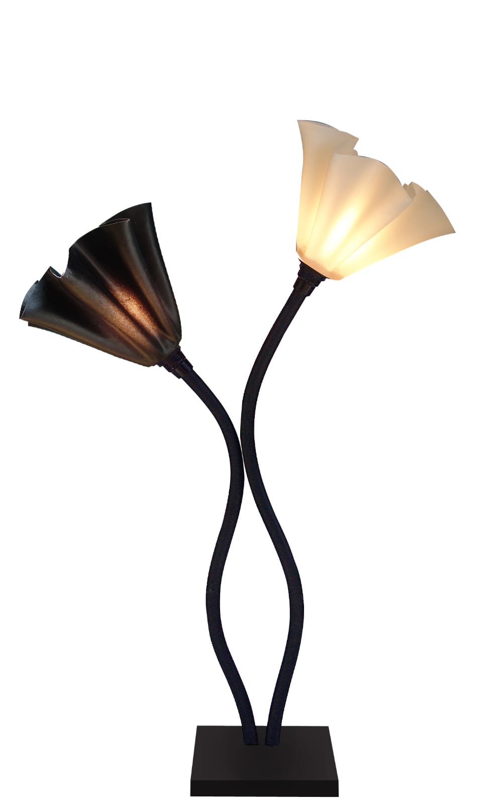 לויזון מרקט,מנורת שולחן פרח זוגית, לויזון מרקט,מנורת שולחן פרח זוגית,