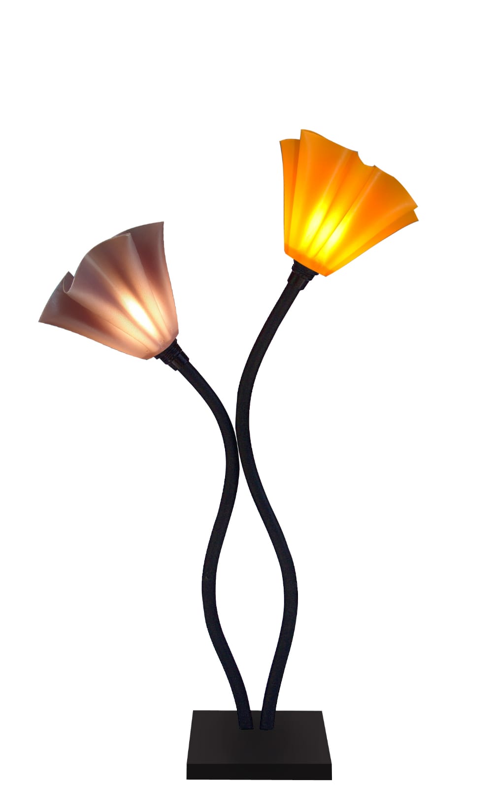 לויזון מרקט,מנורת שולחן פרח זוגית, לויזון מרקט,מנורת שולחן פרח זוגית,