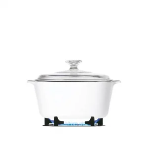 לויזון מרקט,סיר זכוכית מרובע 1.5 ליטר + מכסה CorningWare Winter Frost White,