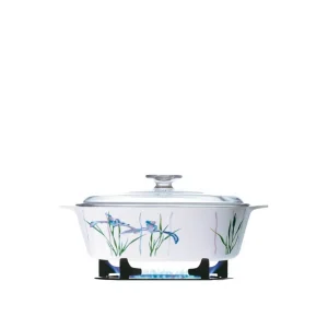 לויזון מרקט,סיר זכוכית מרובע 1 ליטר + מכסה CorningWare Iris,134