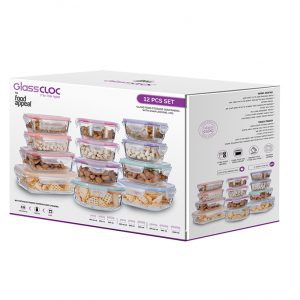 לויזון מרקט,סט 12 כלי אחסון GLASS CLOC פוד אפיל Food Appeal,91