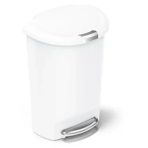 לויזון מרקט,פח פלסטיק דוושה חצי עגול 50 ליטר לבן סימפלהיומן Simplehuman439,106