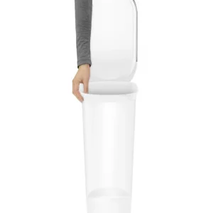 לויזון מרקט,פח פלסטיק דוושה צר, לבן 40 ליטר לבן סימפלהיומן Simplehuman,106