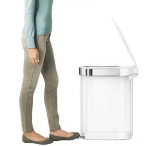 לויזון מרקט,פח דוושה צר, לבן 45 ליטר סימפלהיומן Simplehuman,106