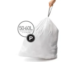 לויזון מרקט,פח פלסטיק דוושה חצי עגול 50 ליטר לבן סימפלהיומן Simplehuman,