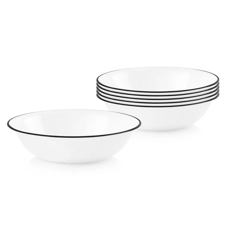 לויזון מרקט,צלחת לפתנית 295 מ"ל פס שחור,