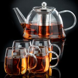 לויזון מרקט,סט קנקן תה 1500 מ"ל + 4 כוסות 350 מ"ל MALAYSIA SILVER,91 לויזון מרקט,סט קנקן תה 1500 מ"ל + 4 כוסות 350 מ"ל MALAYSIA SILVER,91