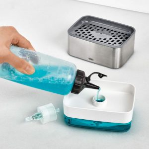 לויזון מרקט,מתקן לסבון כלים וספוג OXO,