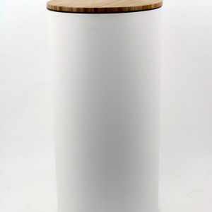 לויזון מרקט,פח דוושה עגול 30 ליטר לבן מט מכסה במבוק DUNE,73