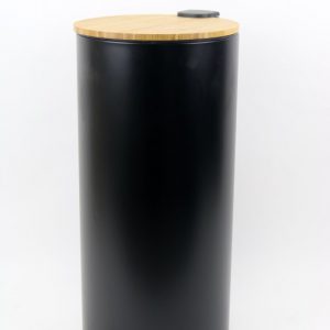 לויזון מרקט,פח דוושה עגול 30 ליטר שחור מט מכסה במבוק DUNE,73