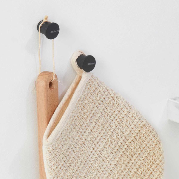 לויזון מרקט,זוג מתלי כפתור למגבות שחור מינרלי MIndSet ברבנטיה Brabantia, לויזון מרקט,זוג מתלי כפתור למגבות שחור מינרלי MIndSet ברבנטיה Brabantia,