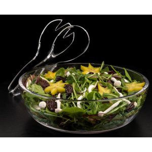 לויזון מרקט,סט 3 חלקים - קערה מרובעת וכפות הגשה אקריל סולתם SOLTAM,120