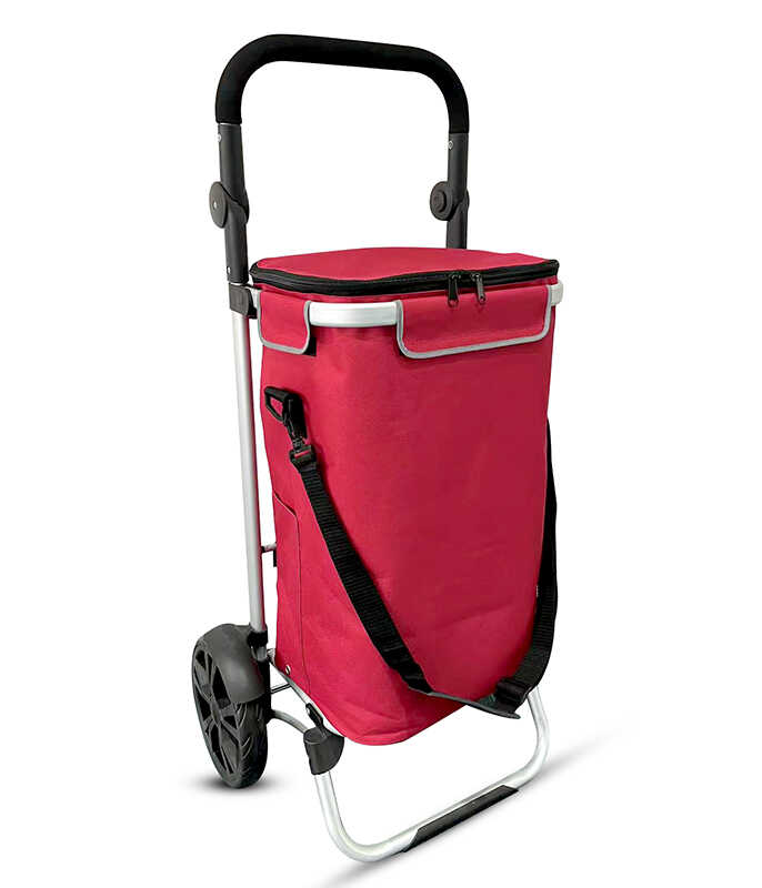 לויזון מרקט,עגלת שוק מתקפלת 45 ליטר עם ידית מתכווננת + תיק תרמי SHOP&ROLL אדום Food Appeal, לויזון מרקט,עגלת שוק מתקפלת 45 ליטר עם ידית מתכווננת + תיק תרמי SHOP&ROLL אדום Food Appeal,