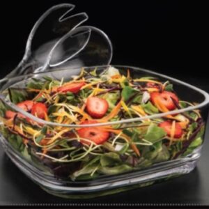 לויזון מרקט,סט 3 חלקים - קערה מרובעת וכפות הגשה אקריל סולתם SOLTAM,30