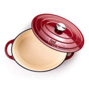 לויזון מרקט,סיר אובלי יציקת ברזל 33.5X12 ס"מ , 6.3 ליטר HERITAGE אדום FOOD APPEAL,91