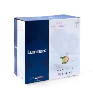 לויזון מרקט,סט 18 צלחות פלומי לבן לומינרק LUMINARC,30