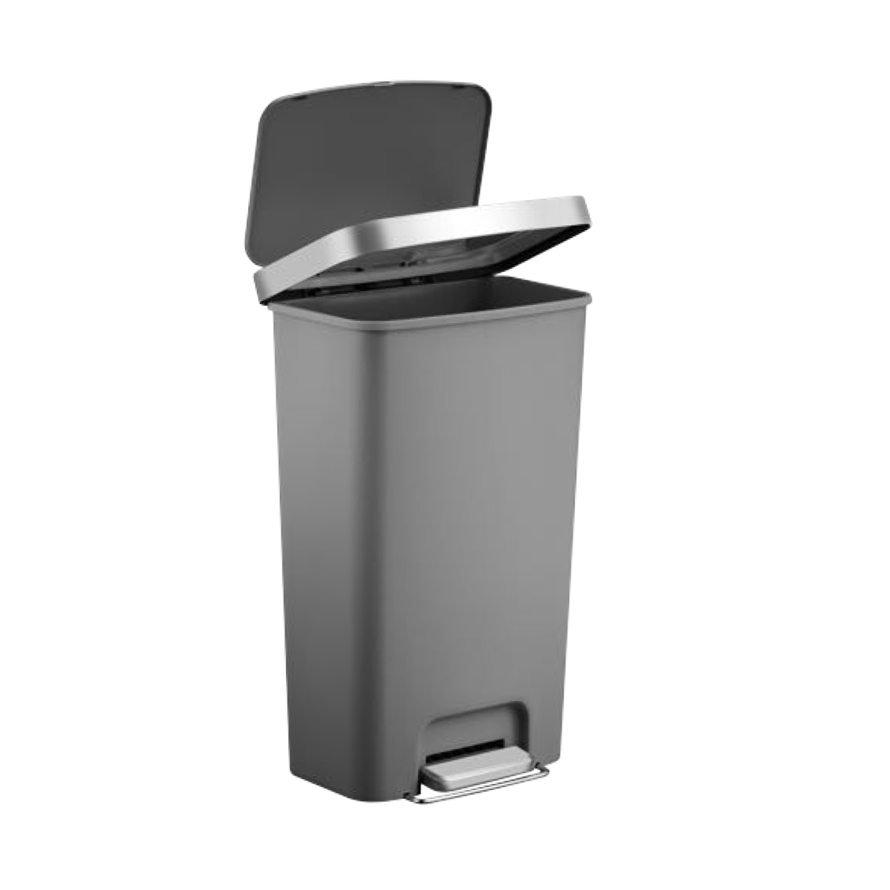 לויזון מרקט,פח אשפה EKO מלבני 45 ליטר HANA אפור מט, לויזון מרקט,פח אשפה EKO מלבני 45 ליטר HANA אפור מט,