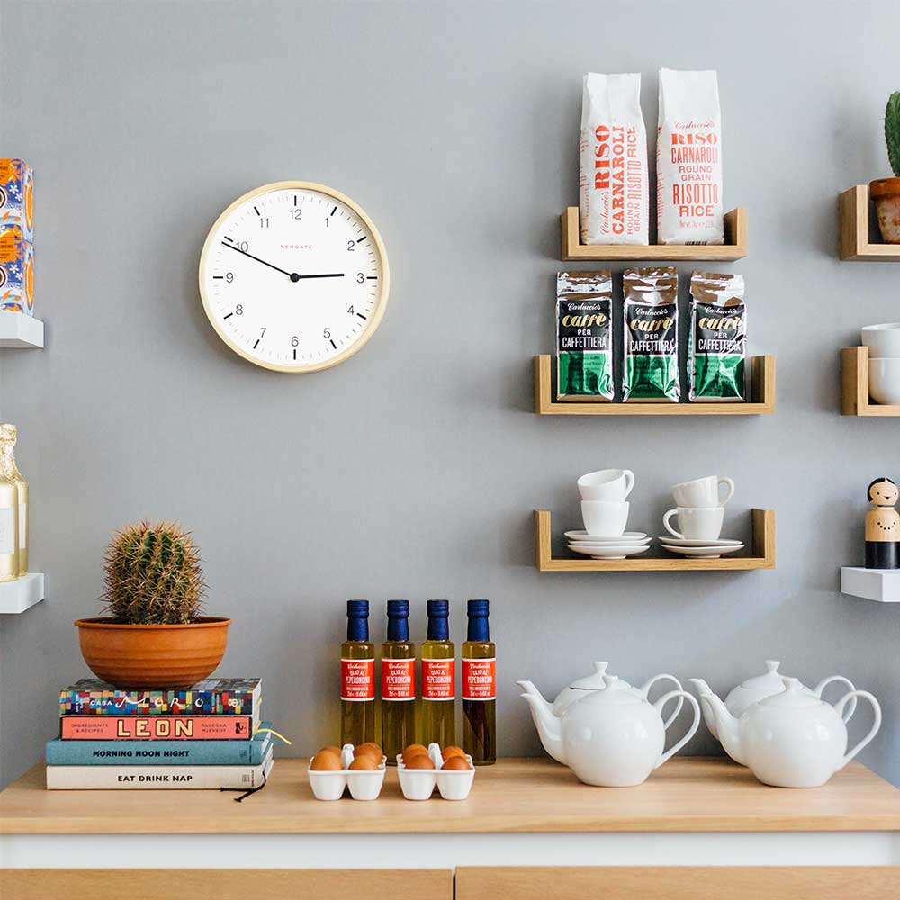 לויזון מרקט,שעון קיר CLARKE עץ בהיר, לויזון מרקט,שעון קיר CLARKE עץ בהיר,