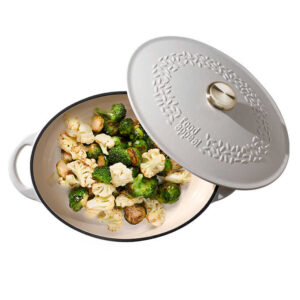 לויזון מרקט,סיר אובלי יציקת ברזל 33.5X12 ס”מ , 6.3 ליטר HERITAGE קרם FOOD APPEAL,91