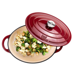 לויזון מרקט,סיר אובלי יציקת ברזל 33.5X12 ס"מ 4.6 ליטר HERITAGE אדום FOOD APPEAL,91