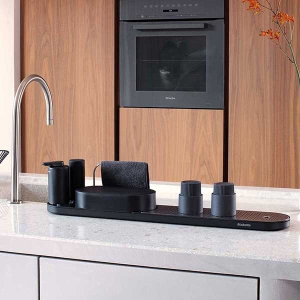 לויזון מרקט,סט SinkStyle דיספנסר וסקוויזר לסבון, אורגנייזר שחור מינרלי ומשטח לייבוש כלים נירוסטה ברבנטיה Brabantia, לויזון מרקט,סט SinkStyle דיספנסר וסקוויזר לסבון, אורגנייזר שחור מינרלי ומשטח לייבוש כלים נירוסטה ברבנטיה Brabantia,