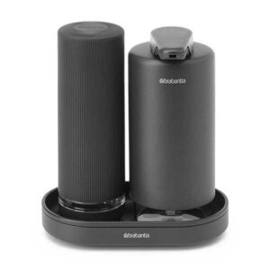 לויזון מרקט,סט דיספנסר לסבון ידיים + סקוויזר לסבון כלים ומגש שחור מינרלי  SinkStyle ברבנטיה  Brabantia,105