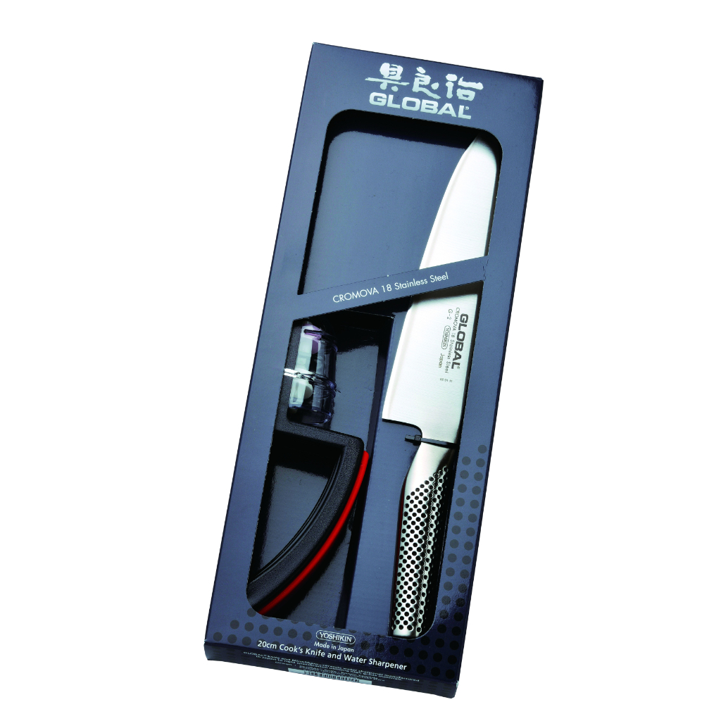 לויזון מרקט,סט סכין שף G2 ומשחיז GLOBAL GB-220 גלובל יפן, לויזון מרקט,סט סכין שף G2 ומשחיז GLOBAL GB-220 גלובל יפן,