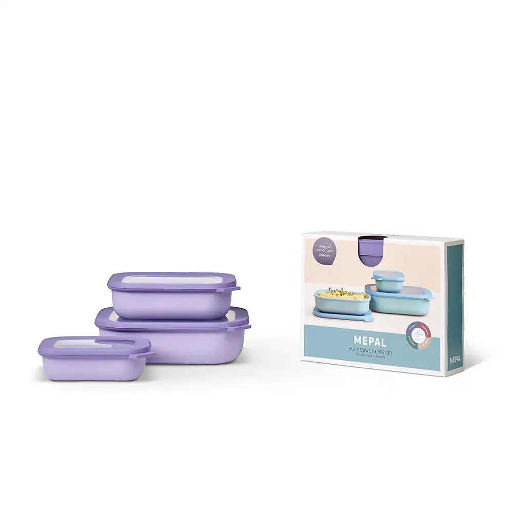 לויזון מרקט,סט 3 קופסאות מלבניות CIRQULA M סגול, לויזון מרקט,סט 3 קופסאות מלבניות CIRQULA M סגול,