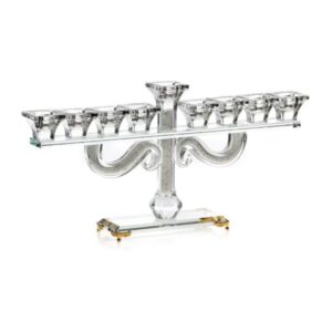 לויזון מרקט,חנוכיה קריסטל/פנינים עומדת על 4 רגלי זהב,66