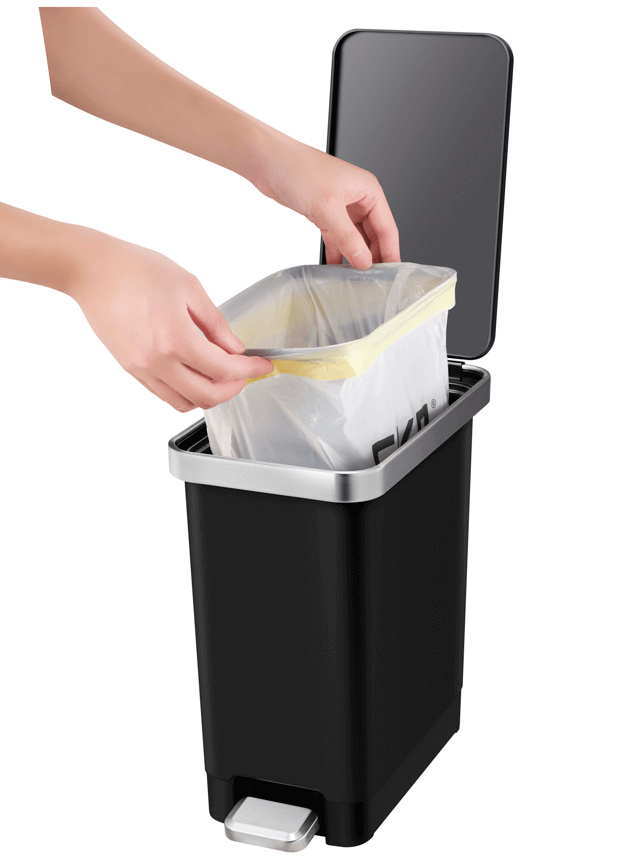 לויזון מרקט,פח אשפה 10 ליטר HANNA שחור מט מבית EKO, לויזון מרקט,פח אשפה 10 ליטר HANNA שחור מט מבית EKO,