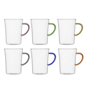 לויזון מרקט,סט 6 כוסות דופן אחת 350 מ"ל RIO ידיות צבעוניות Food Appeal,91