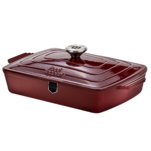 לויזון מרקט,רוסטר קדירה יציקת ברזל 33.5X23.5 ס"מ HERITAGE אדום FOOD APPEAL,91