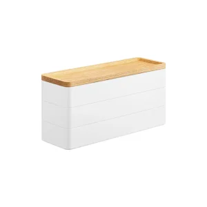 לויזון מרקט,ארגונית אחסון 3 קומות לבנה עם מכסה YAMAZAKI,71