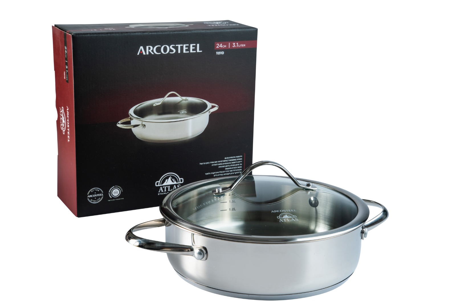 לויזון מרקט,סוטז' נירוסטה 24 ס"מ 3.1 ליטר Arcosteel, לויזון מרקט,סוטז' נירוסטה 24 ס"מ 3.1 ליטר Arcosteel,